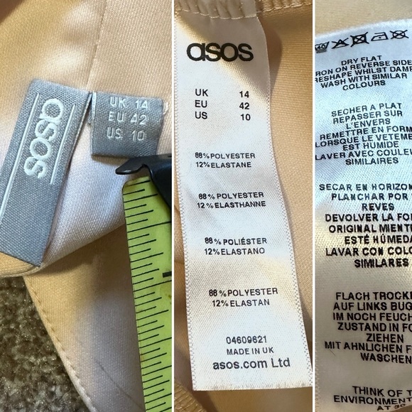 ASOS Design Light Pink Spaghetti Strap Knee Length Dress Women’s Size 10 Pastel - Picture 15 of 16